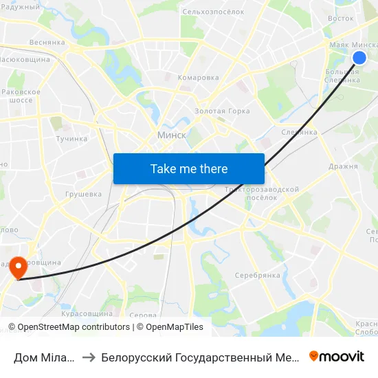 Дом Міласэрнасці to Белорусский Государственный Медицинский Университет map