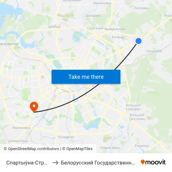 Спартыўна-Стралковы Комплекс to Белорусский Государственный Медицинский Университет map