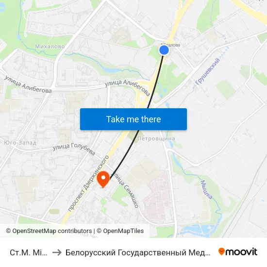 Ст.М. Міхалова to Белорусский Государственный Медицинский Университет map