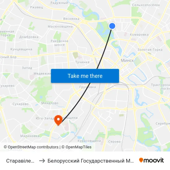 Старавіленскі Тракт to Белорусский Государственный Медицинский Университет map