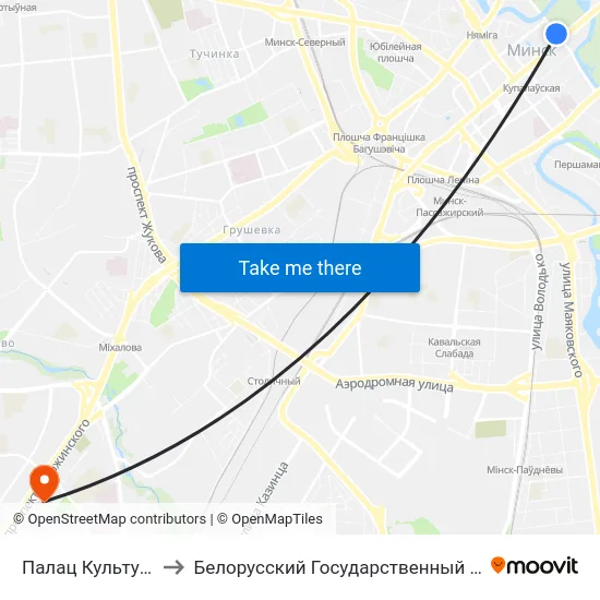 Палац Культуры Ветэранаў to Белорусский Государственный Медицинский Университет map