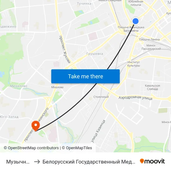 Музычны Тэатр to Белорусский Государственный Медицинский Университет map