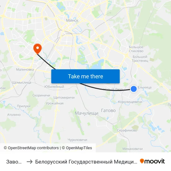 Завод Эпк to Белорусский Государственный Медицинский Университет map