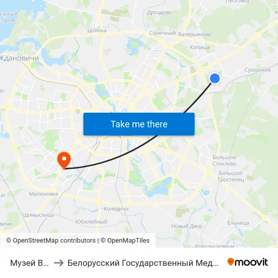 Музей Валуноў to Белорусский Государственный Медицинский Университет map