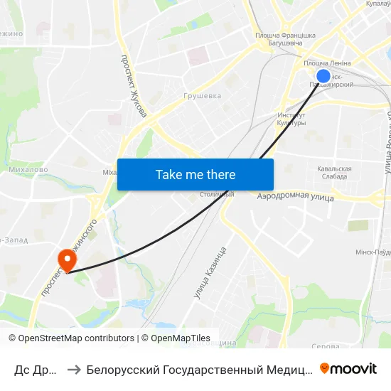 Дс Дружная to Белорусский Государственный Медицинский Университет map