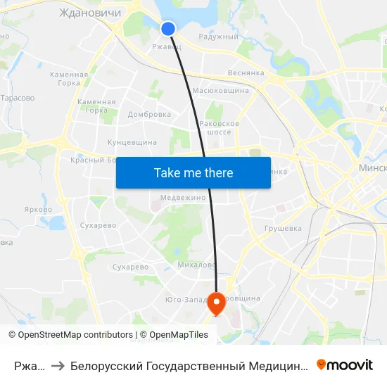 Ржавец to Белорусский Государственный Медицинский Университет map