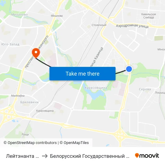 Лейтэнанта Кіжаватава to Белорусский Государственный Медицинский Университет map