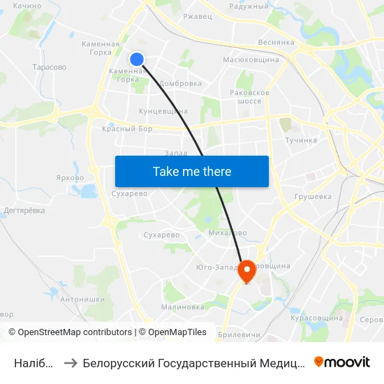 Налібоцкая to Белорусский Государственный Медицинский Университет map