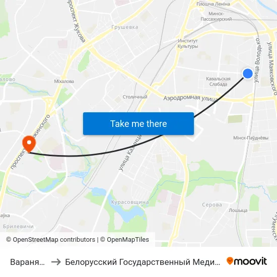 Варанянскага to Белорусский Государственный Медицинский Университет map