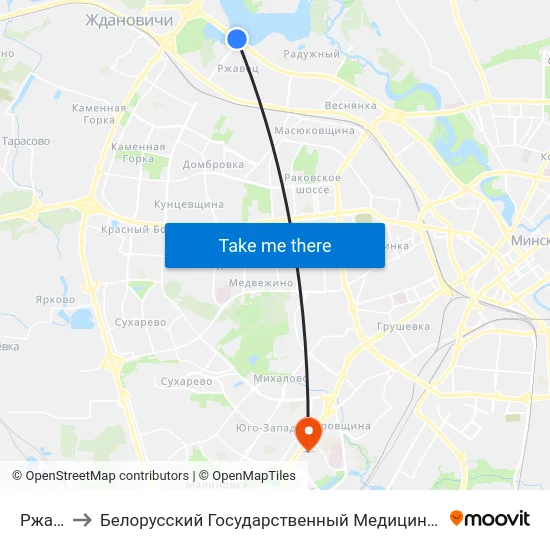 Ржавец to Белорусский Государственный Медицинский Университет map
