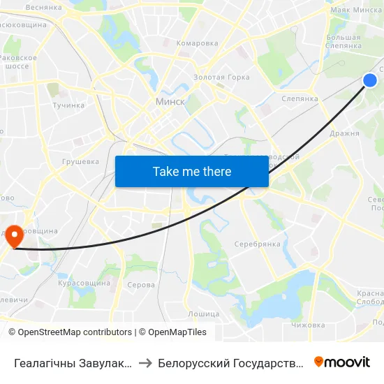 Геалагічны Завулак (Геологический Переулок) to Белорусский Государственный Медицинский Университет map