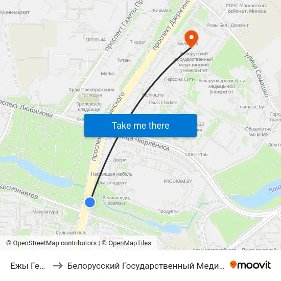 Ежы Гедройца to Белорусский Государственный Медицинский Университет map
