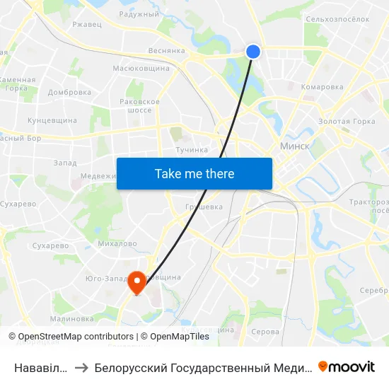 Нававіленская to Белорусский Государственный Медицинский Университет map