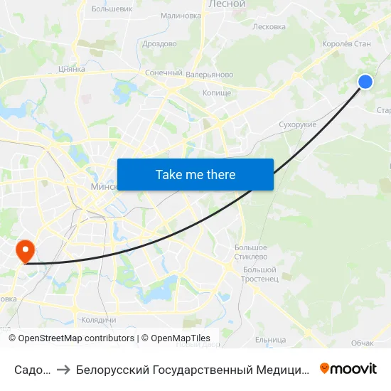 Садовый to Белорусский Государственный Медицинский Университет map