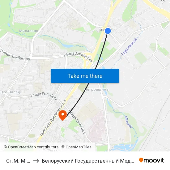 Ст.М. Міхалова to Белорусский Государственный Медицинский Университет map