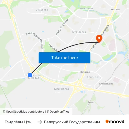 Гандлёвы Цэнтр Дзіамант Сіці to Белорусский Государственный Медицинский Университет map
