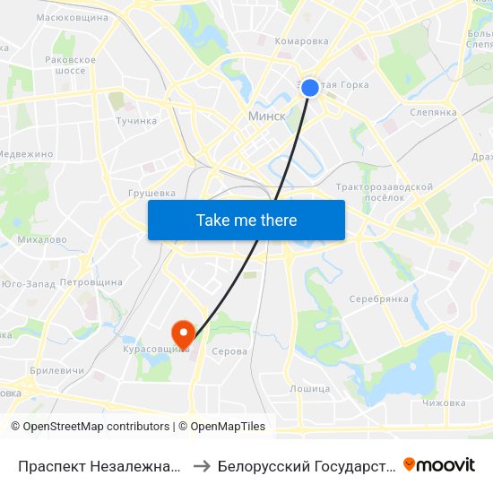Праспект Незалежнасці (Проспект Независимости) to Белорусский Государственный Медицинский Колледж map