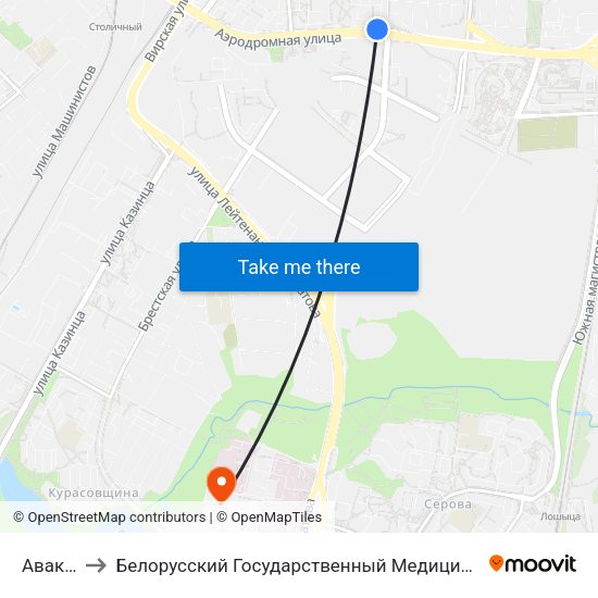 Авакяна to Белорусский Государственный Медицинский Колледж map