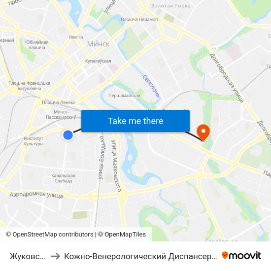 Жуковского to Кожно-Венерологический Диспансер, Филиал №1 map