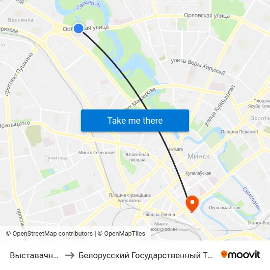 Выставачны Комплекс to Белорусский Государственный Технологический Университет map