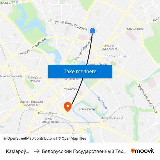 Камароўскі Рынак to Белорусский Государственный Технологический Университет map