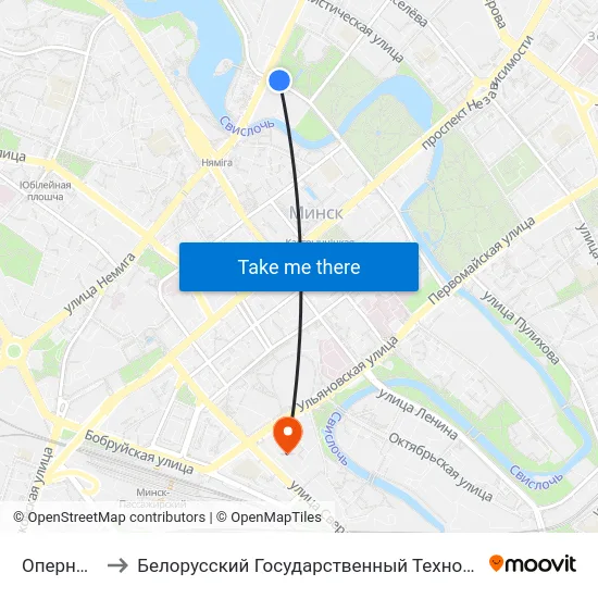 Оперны Тэатр to Белорусский Государственный Технологический Университет map