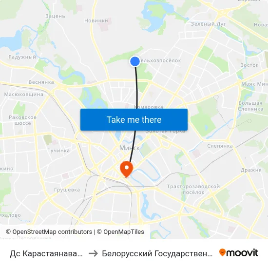 Дс Карастаянавай (Пасадка Пасажыраў) to Белорусский Государственный Технологический Университет map
