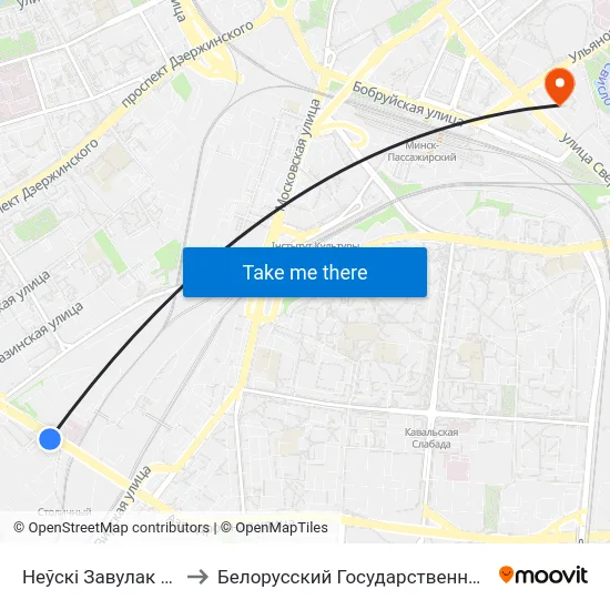 Неўскі Завулак (Невский Переулок) to Белорусский Государственный Технологический Университет map