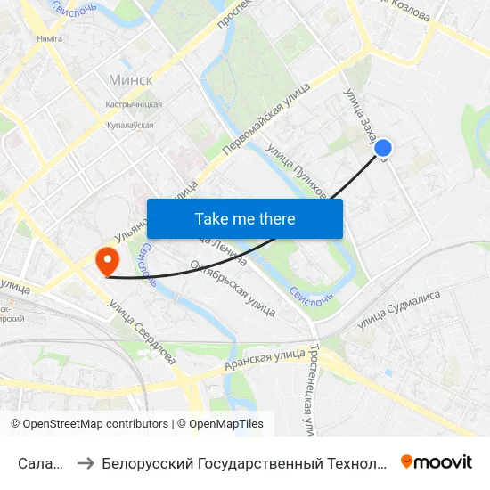 Саламяная to Белорусский Государственный Технологический Университет map