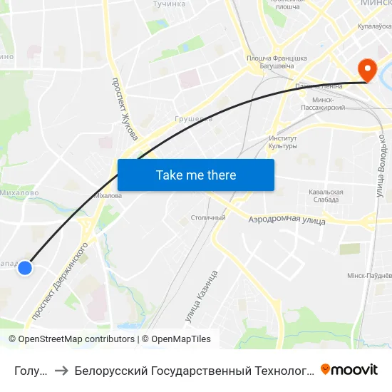 Голубева to Белорусский Государственный Технологический Университет map