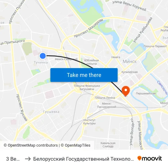 3 Верасня to Белорусский Государственный Технологический Университет map