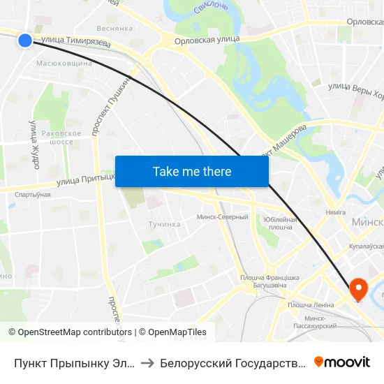 Пункт Прыпынку Электрацягнікоў Масюкоўшчына to Белорусский Государственный Технологический Университет map