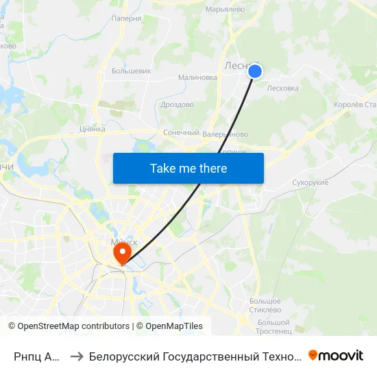 Рнпц Анкалогіі to Белорусский Государственный Технологический Университет map