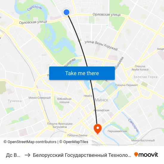 Дс Возера to Белорусский Государственный Технологический Университет map