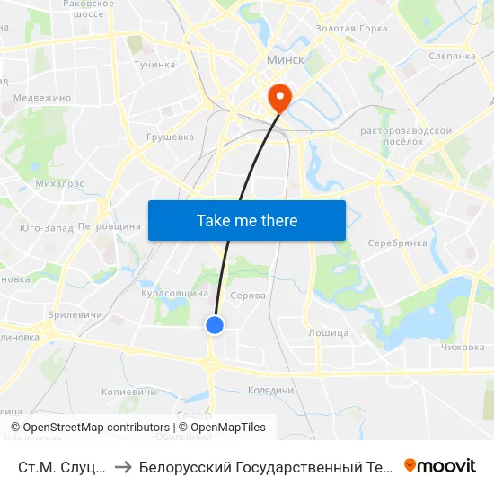 Ст.М. Слуцкі Гасцінец to Белорусский Государственный Технологический Университет map