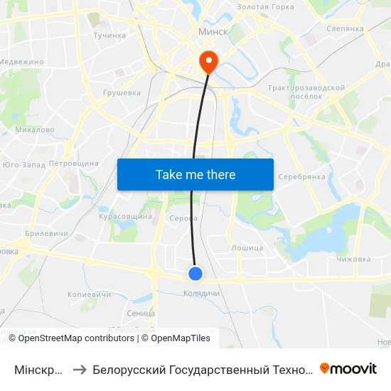 Мінскрыбпрам to Белорусский Государственный Технологический Университет map