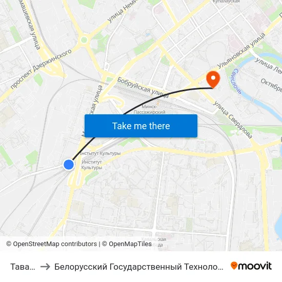 Таварная to Белорусский Государственный Технологический Университет map