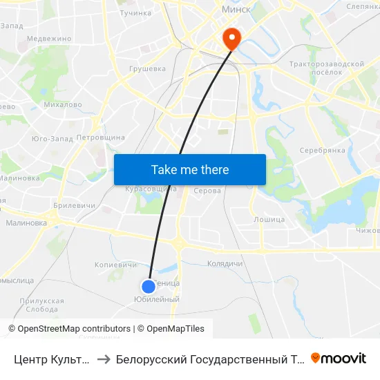 Центр Культуры (Сеница) to Белорусский Государственный Технологический Университет map