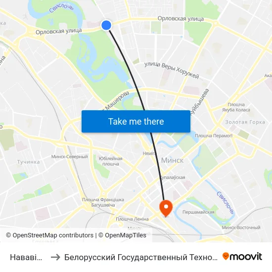 Нававіленская to Белорусский Государственный Технологический Университет map