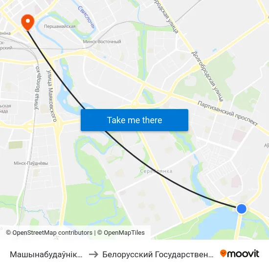Машынабудаўнікоў (Машиностроителей) to Белорусский Государственный Технологический Университет map