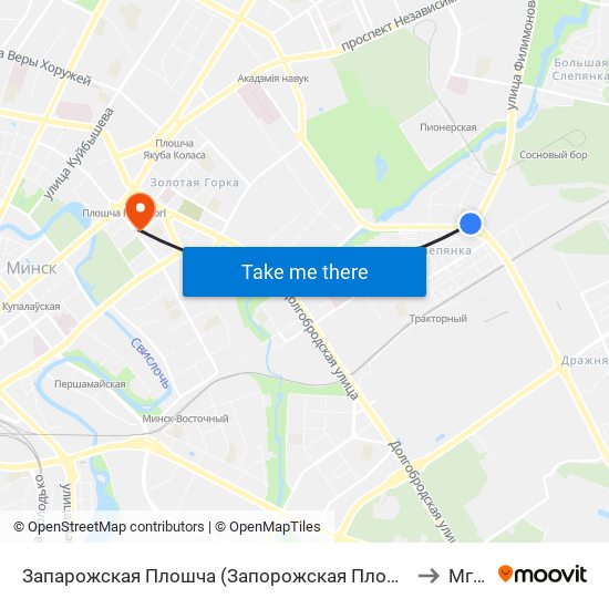 Запарожская Плошча (Запорожская Площадь) to Мглу map