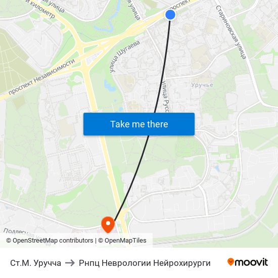 Ст.М. Уручча to Рнпц Неврологии Нейрохирурги map