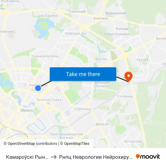 Камароўскі Рынак to Рнпц Неврологии Нейрохирурги map
