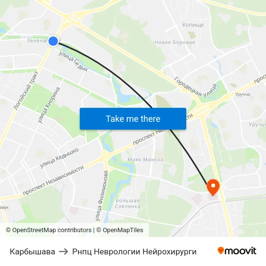 Карбышава to Рнпц Неврологии Нейрохирурги map
