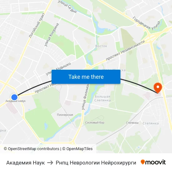 Академия Наук to Рнпц Неврологии Нейрохирурги map