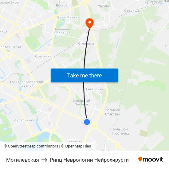 Могилевская to Рнпц Неврологии Нейрохирурги map