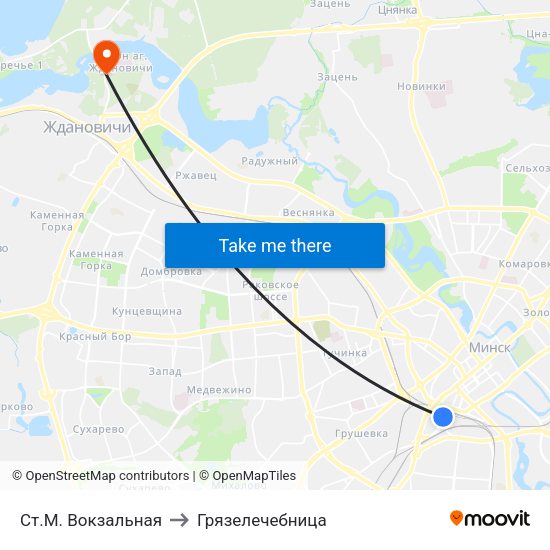 Ст.М. Вокзальная to Грязелечебница map