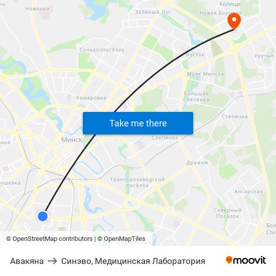 Авакяна to Синэво, Медицинская Лаборатория map