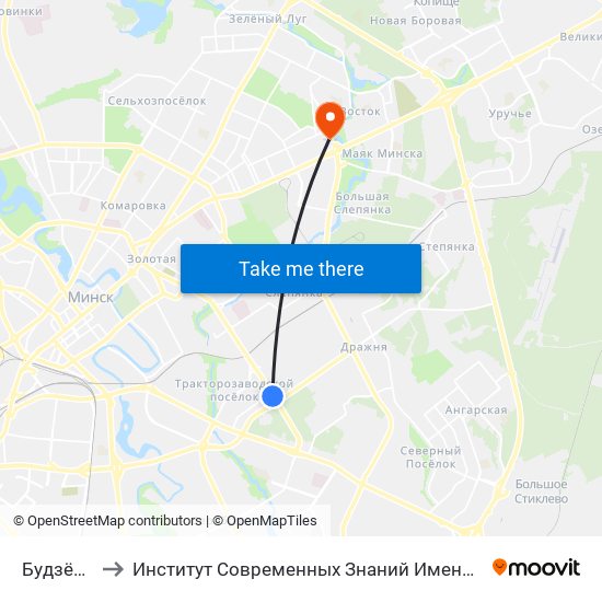 Будзёнага to Институт Современных Знаний Имени Широкова map