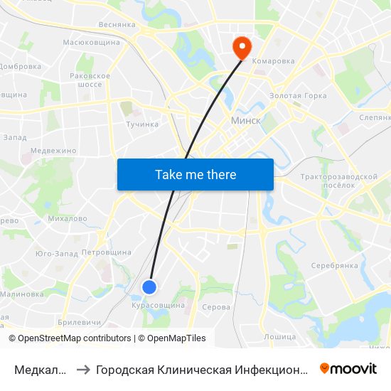 Медкалледж to Городская Клиническая Инфекционная Больница map